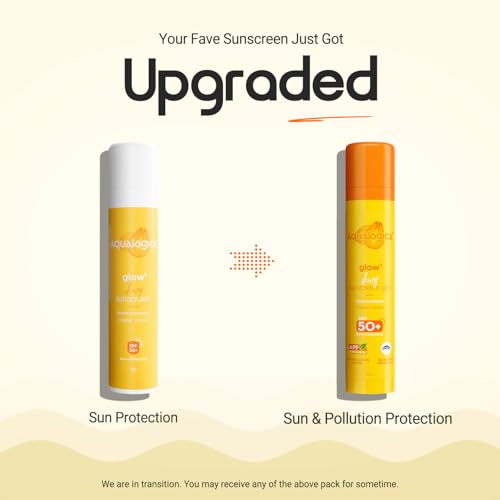 Aqualogica Glow+ Dewy Sunscreen SPF 50 PA++++ | Vitamin C & Hyaluronic Acid | Brightening & Hydrating | No White Cast | 50g