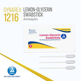 Dynarex Lemon-Glycerin Swabsticks – Pleasant Tasting Cotton Swabs for Dry Mouth Relief, 3 Swabs per Packet, 75 Swabs per Box