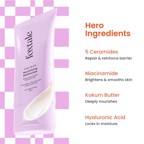 Foxtale Nourishing Ceramide Moisturiser for 72hrs of Hydrated, Glowing Skin