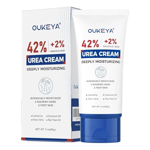 OUKEYA Urea Cream 42% with 2% Salicylic Acid - Maximum Strength Foot & Hand Cream 3oz