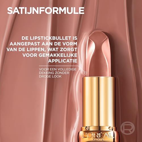 L'Oréal Paris Color Riche Satin Nude Lipstick - 12 Hours Moisture & 75% Nourishing Ingredients, Medium 635