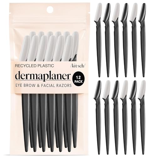 Kitsch Pro Dermaplaning Tool Set - 12 Pack Facial Hair Removal Razors for Women