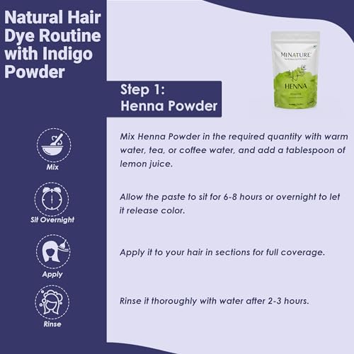 mi nature 100% Organic Indigo Hair Powder - Natural Colorant