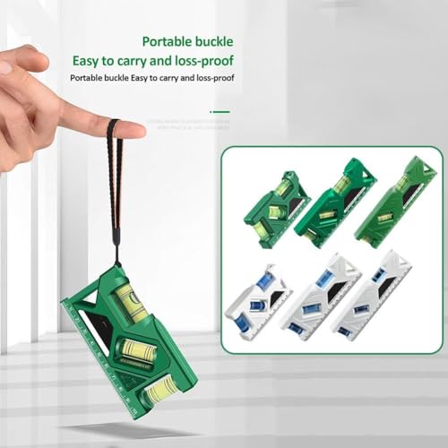 TERRIFI Mini Magnetic Spirit Level - Green, Small for TV Stand & Household Use