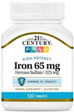21st Century Iron 65mg - 120 Tablets - Energy & Red Blood Cell Support