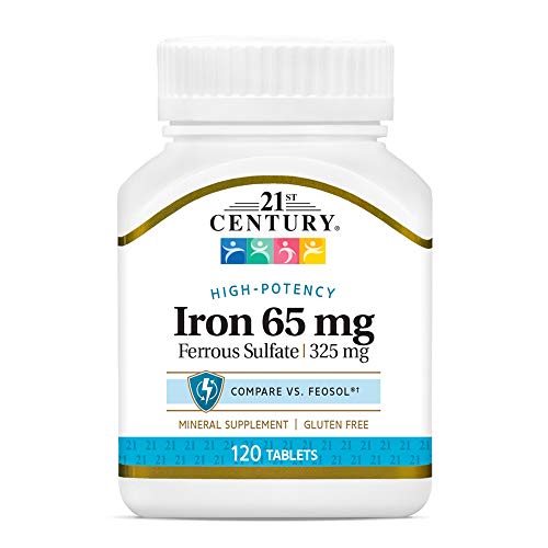 21st Century Iron 65mg - 120 Tablets - Energy & Red Blood Cell Support