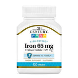 21st Century Iron 65mg - 120 Tablets - Energy & Red Blood Cell Support