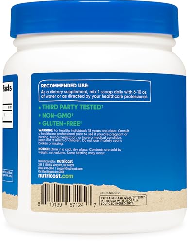 Nutricost Organic Lion's Mane Mushroom Powder - 227 Servings