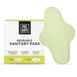 Pee Safe Reusable Sanitary Pads - Anti-Bacterial, Absorbent Pack of 4 with Pouch