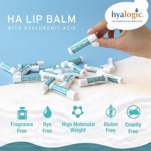 Hyalogic HA Lip Balm - Hyaluronic Acid & Coconut Oil - Unflavored - 4 Sticks