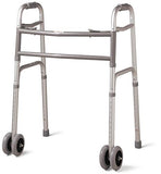 Dorra JL9637L Foldable Aluminum Walking Aid for Seniors with 5-Inch Double Wheels