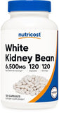 Nutricost White Kidney Beans Capsules 6,500mg - Vegetarian, Gluten Free, GMO Free, Healthy Digestion, Healthy Protein, Fiber Support, Aisle 3 Vitamin Supplement