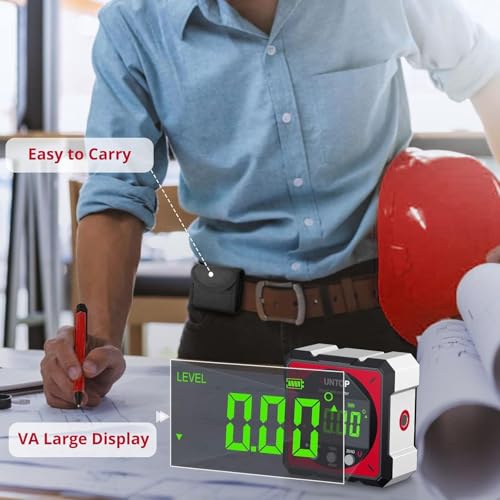 USB Digital Angle Finder with Electronic Laser - 4-Side Magnetic Inclinometer for Woodworking