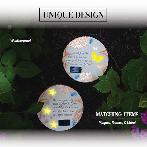 10" Solar Powered Memorial Garden Stone - 'Light Remains' Tribute
