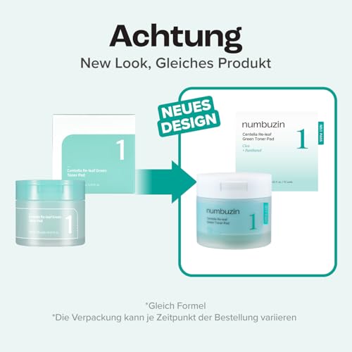 numbuzin No.1 Centella Re-leaf Green Toner Pad – Soothing Vegan Dual-Sided Toner Pads