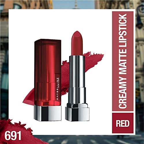 Maybelline Color Sensational Lipstick - Matte Finish, Hydrating Lip Color, Nude, Pink, Red, Plum - Rich Ruby, 1 Count