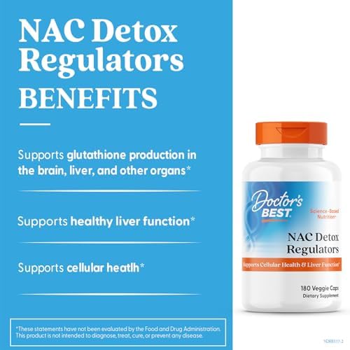 Doctors Best Nac Detox Regulators With Seleno Excell Non Gmo Vegetarian Gluten Soy Free 180 Veggie Caps 180count