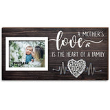 Yudarte Rustic Wood Picture Frame - "A Mother's Love" Hand String Art Gift for Mom