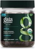 Gaia Herbs Organic Relax Gummies - Stress Relief & Sleep Support (45 Gummies)