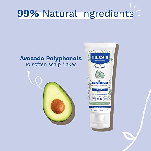 Mustela Baby Cradle Cap Cream - Newborn Safe Natural Avocado Paraben Free Fragrance
