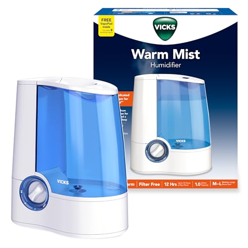 Vicks Warm Mist Humidifier & Vaporizer, 1 Gallon Tank - For Medium to Large Rooms
