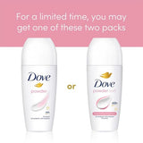 Dove Powder Anti-Perspirant Roll On Deodorant - 48H Protection, 6x 50ml