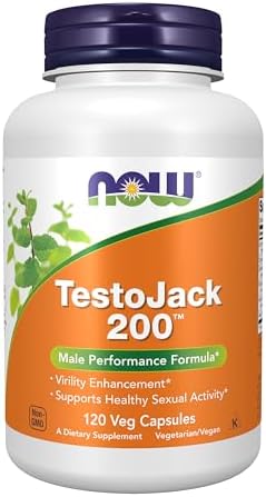 NOW Foods Supplements, TestoJack™ 200 with Tongkat Ali, Tribulus, Maca and Horny Goat Weed, 120 Veg Capsules