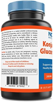 Nova Nutritions 2 Pack Konjac Root Glucomannan Capsules 2000 mg/Serving Veggie Caps 180 Count (Total 360 Capsules)