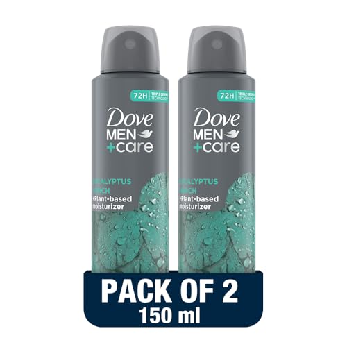 Dove Men+ Care Antiperspirant Deodorant Spray - Eucalyptus & Birch - 72H Protection - Plant-Based Moisturizer - 150ml x 2