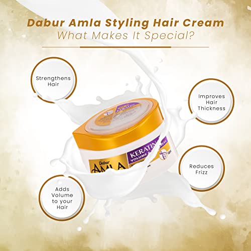 Dabur Amla Keratin Hair Styling Cream for Volume, Thickness & Shine - 140ml