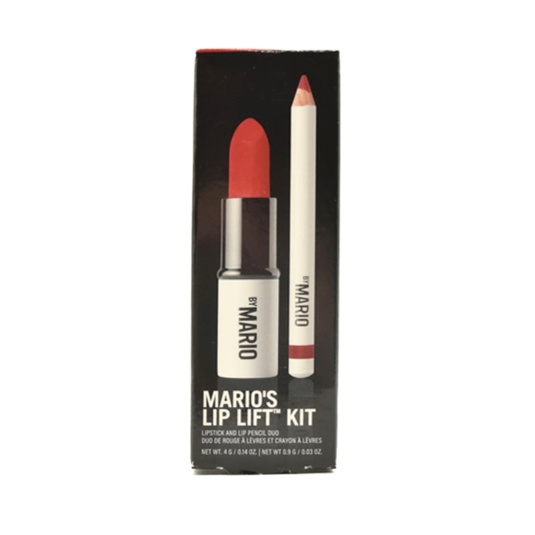 Makeup By Mario Mario's Lip Lift Kit - Power Red: Alicia Lipstick & Niels Lip Pencil
