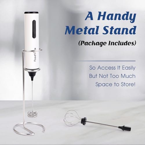 MF05 Rechargeable Handheld Milk Frother & Foam Maker with Stainless Whisk