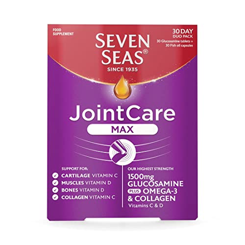 Seven Seas Joint Care Max with Glucosamine 1500mg + Omega-3 Collagen Vitamin C D 60 Capsules