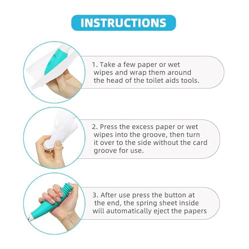 Toilet Aid Long Reach Comfort Wipes - 15 Inch Extension