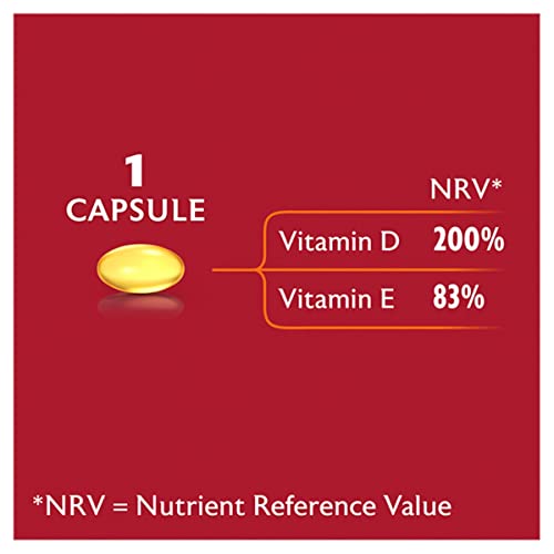 Seven Seas Cod Liver Oil One-A-Day Fish Oil with Vitamins A D & E, 60 Vegan Capsules