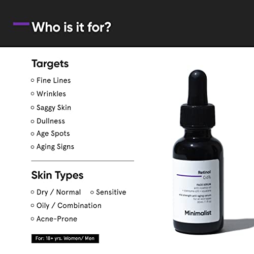 Minimalist Retinol 0.6% Anti-Aging Face Serum - Reduces Fine Lines & Wrinkles 30ml