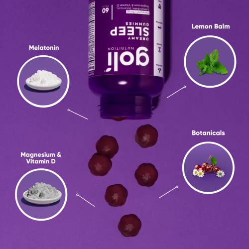 Goli Dreamy Sleep Gummies with Melatonin & Magnesium - Vegan 60 Count