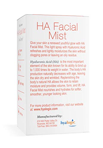 Hyalogic Hyaluronic Acid Facial Mist - Hydrating Primer & Makeup Setting Spray - 2 oz