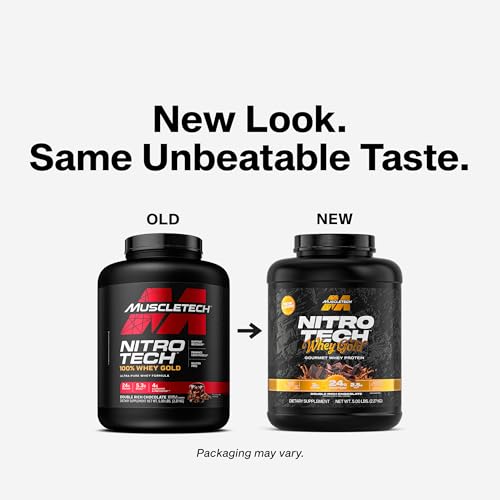 Muscletech Nitro-Tech 100% Whey Gold Protein - Fast Recovery & Muscle Builder - Double Rich Chocolate - 5 lbs