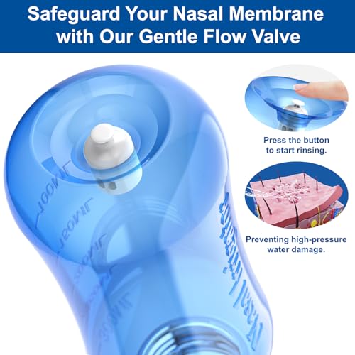 Maoever Neti Pot Sinus Rinse Kit - 300ml BPA-Free Bottle with 30 Salt Packs