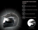 Vega Off Road D/V Black Helmet - Large Size, Durable Protection for Riders