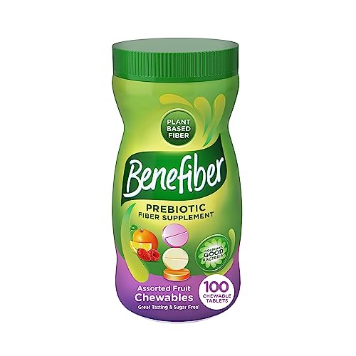 Benefiber Prebiotic Fiber Chewable Tablets - Assorted Fruit (100 Count)