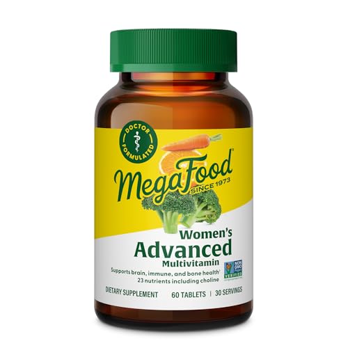 MegaFood Women’s Multivitamin Tablets, 60 Tab, Vegetarian, Iron, Biotin, Zinc, C, D3, B12, E