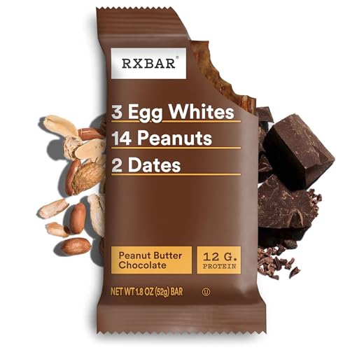 RXBAR Peanut Butter Chocolate – 52g, 12 Count | Protein-Packed Snack Bars