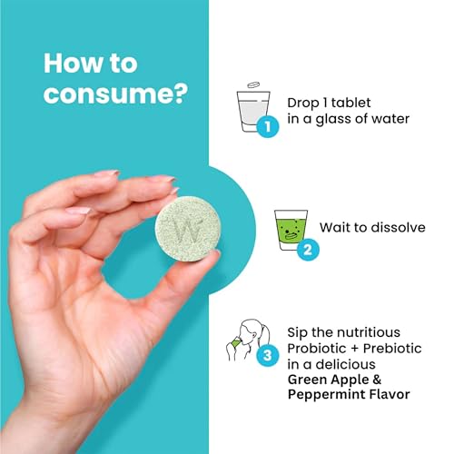 Daily Probiotics + Prebiotics Effervescent Tabs for Gut Health & Digestion - 21 Tabs