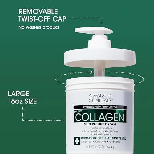 Advanced Clinicals Collagen Body & Face Moisturizer with Vitamin E
