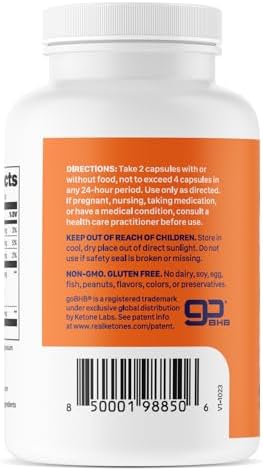 Keto BHB Salts Capsules - Sodium Calcium & Magnesium BHB Capsules with Caffeine & Patented goBHB Beta-Hydroxybutyrate Electrolytes - Exogenous Ketones Supplement for Enhanced Energy Focus & Ketosis