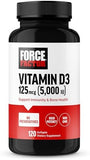 Force Factor, Vitamin D3, 125 mcg (5,000 IU), 120 Softgels