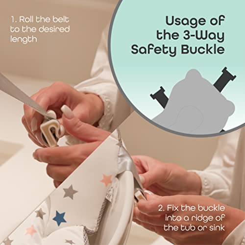 The Moon Brand Anti-Slip Baby Bath Pad - Foldable Infant Support Cushion (Blue)