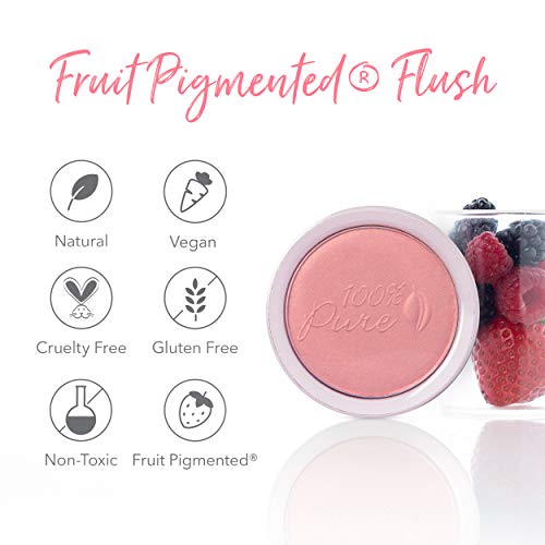 100% Pure Fruit Pigmented Powder Blush - Chiffon (Soft Pink)